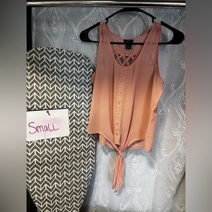 Coral sheer top